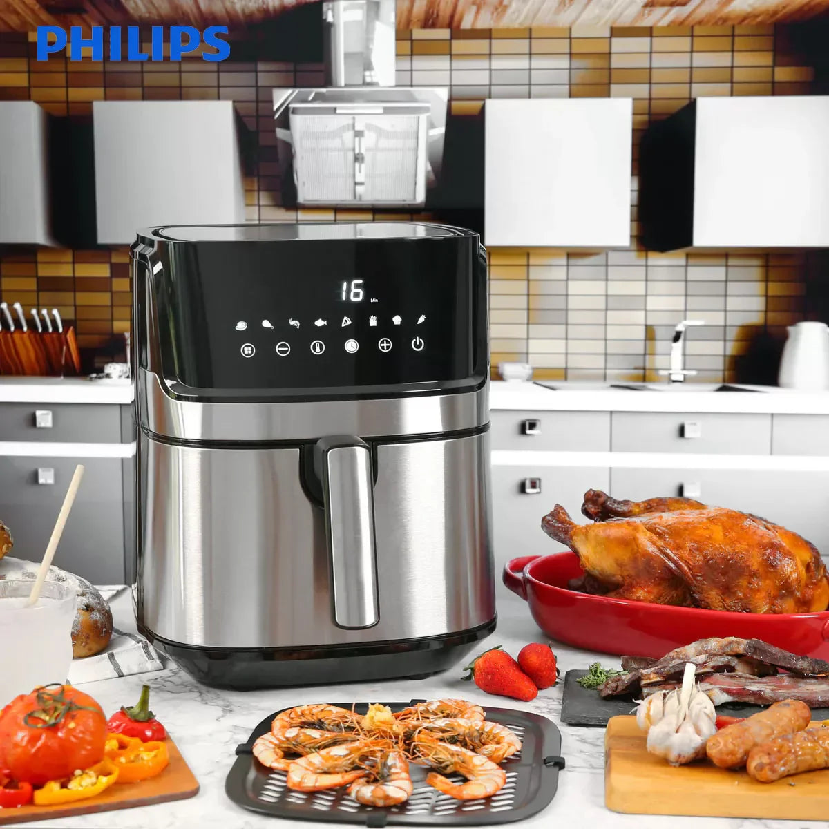 Philips Essential Airfryer XL 2.65lb/6.2L Capacity Digital Airfryer with Rapid Air Technology, Easy Clean Basket, Black