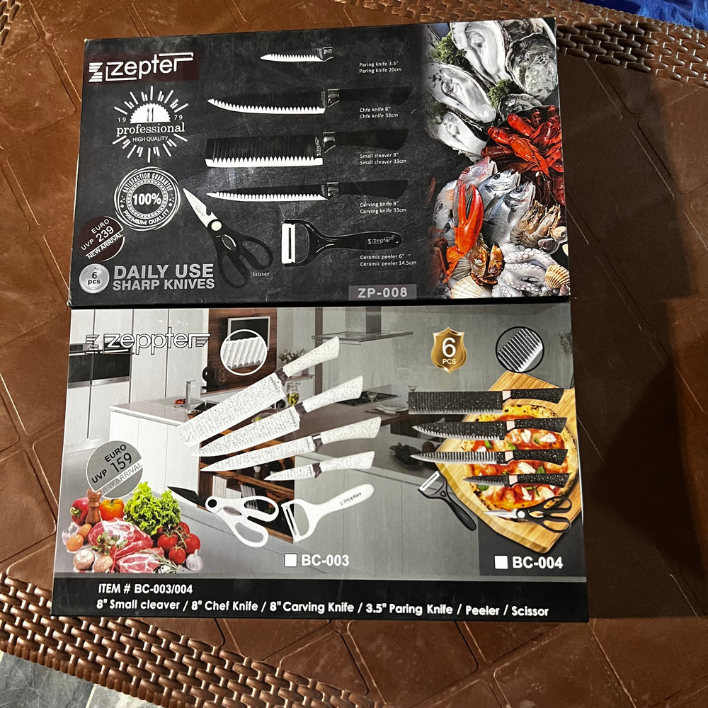 Zepter 6 in 1 Kitchen knives set with peeler & Scissor - Made for Europe - Poland Lot Import