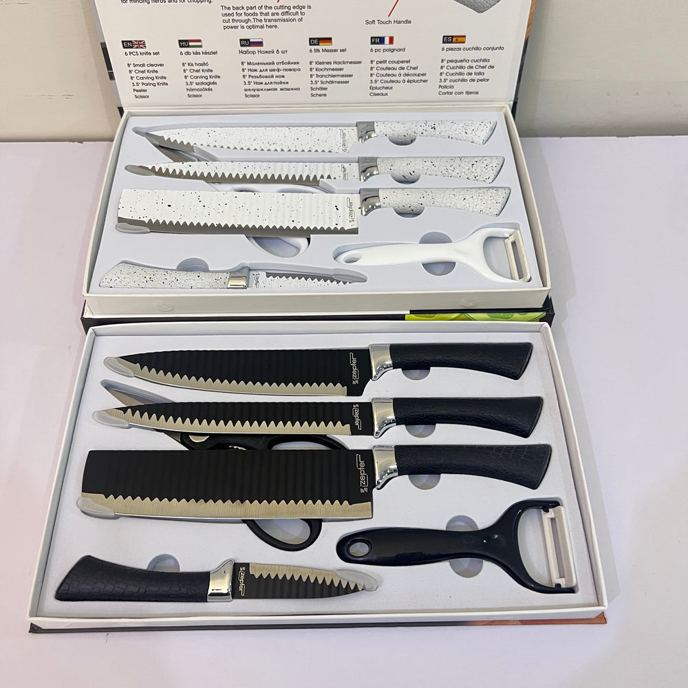 Zepter 6 in 1 Kitchen knives set with peeler & Scissor - Made for Europe - Poland Lot Import